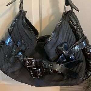 Burberry dark charcoal/ black Biker Beat Medium Hobo bag. Gorgeous.